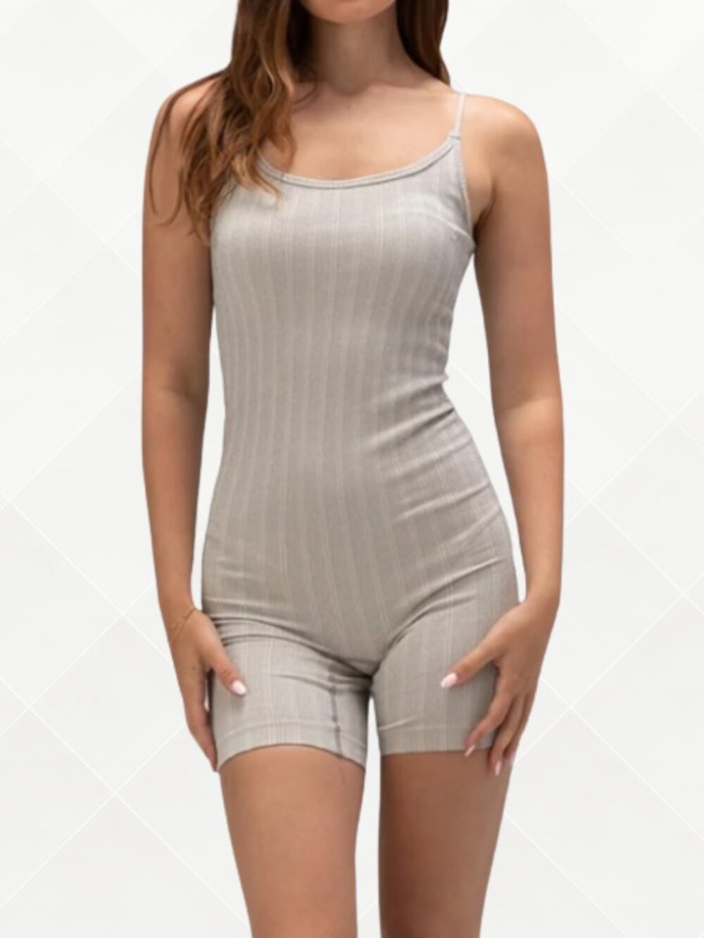 NWT Noisy May Cora Silver Lurex Deep Back Unitard Metallic - Size M/L